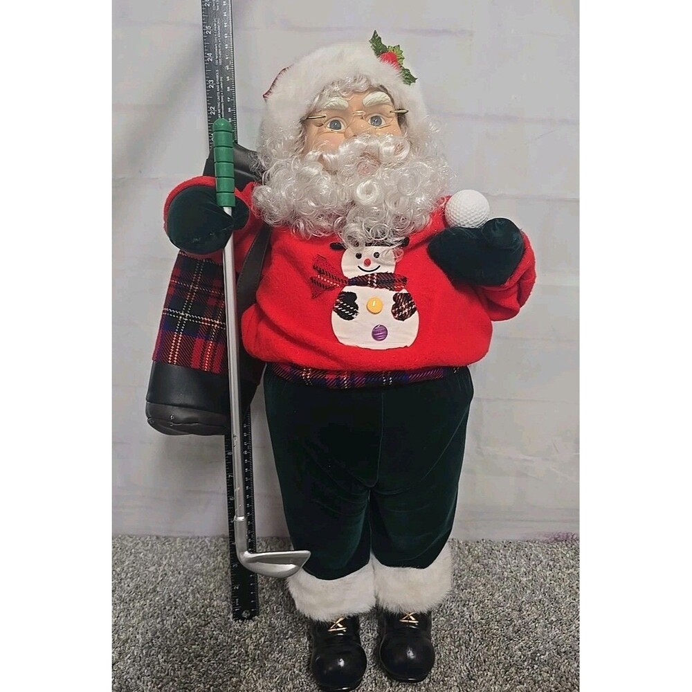 Vintage Animated Telco Motion Santa  Clause Golfer Motionette ****READ***